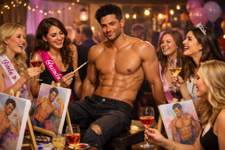 bachelorette party in NYC with naughty canvas