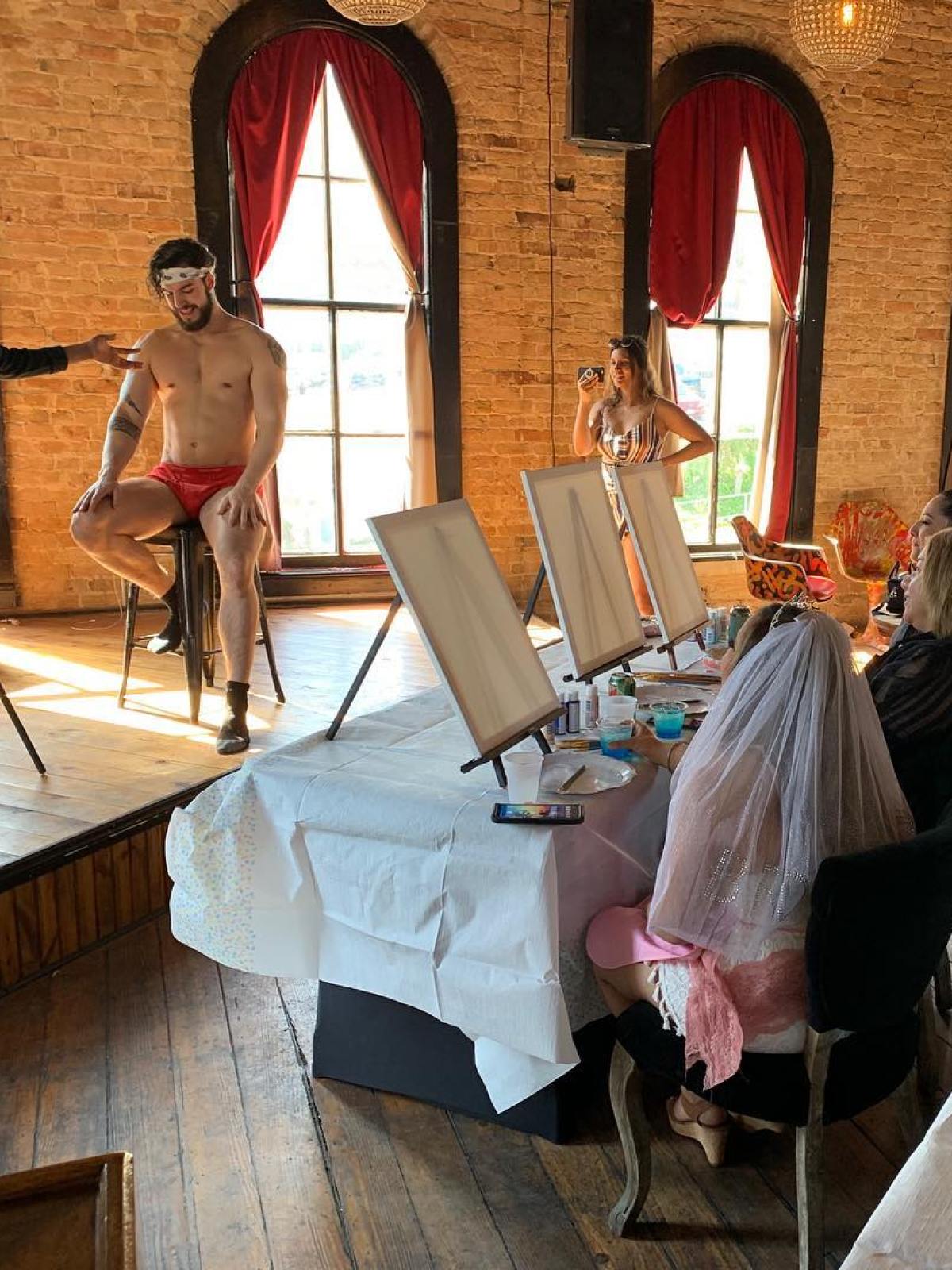 a couple of people that are standing in a room